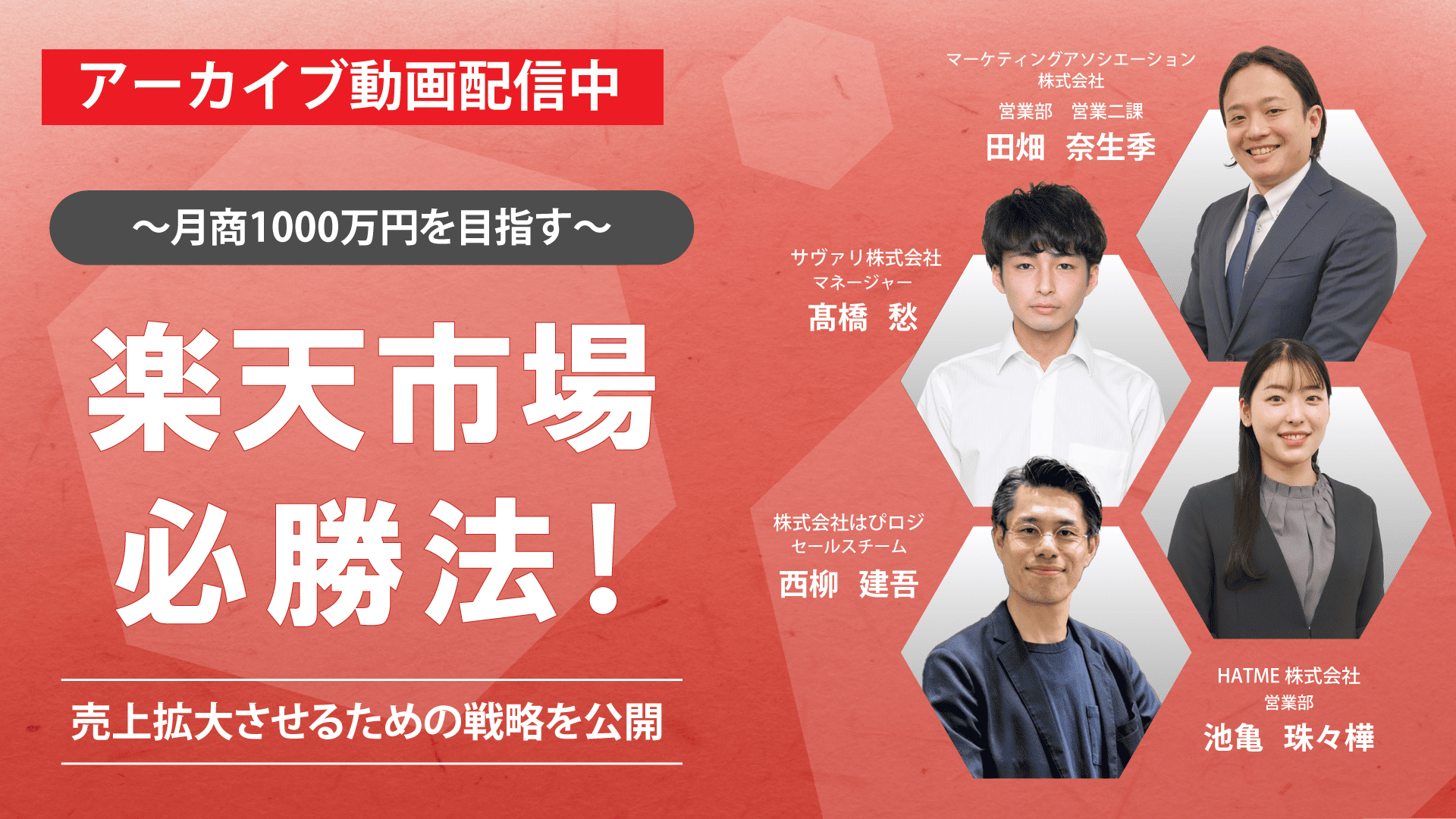 ～月商1000万円を目指す～　楽天市場必勝法！売上拡大させるための戦略を公開